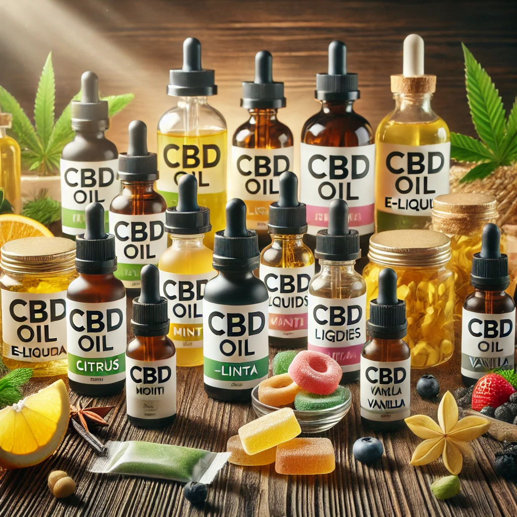 Huiles et bonbons au CBD variés