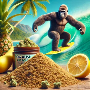 Gorille qui surf présente la OG KUsh Pollen e CBD