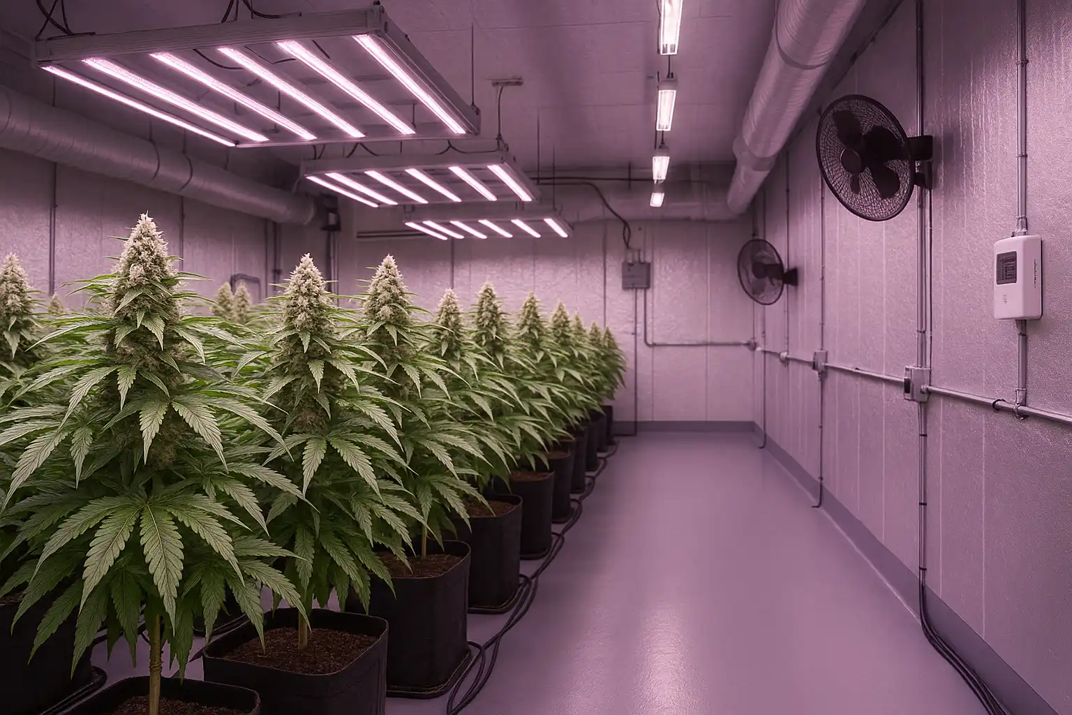 Plantes de cannabis en intérieur.